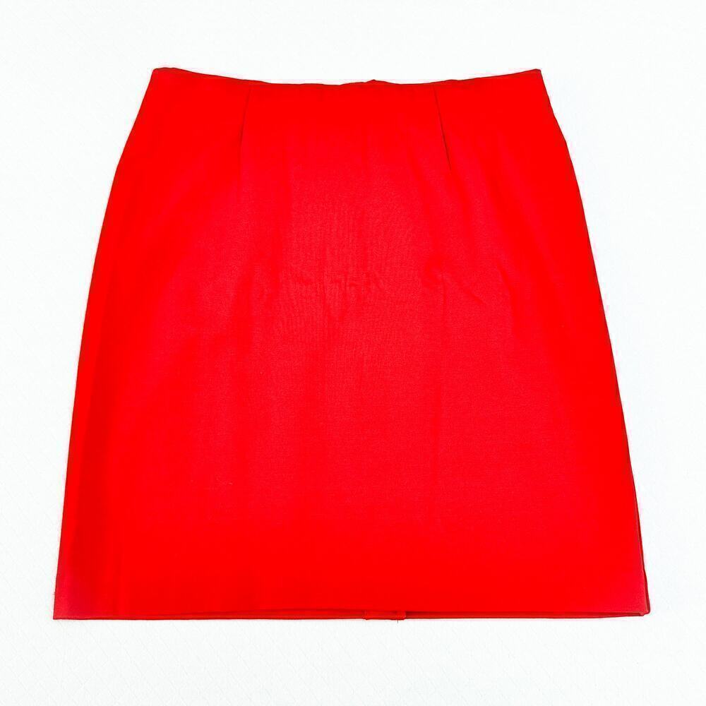 J. Jill Ponte Pencil Skirt Stretch Waist Red Straight Size Medium NWT